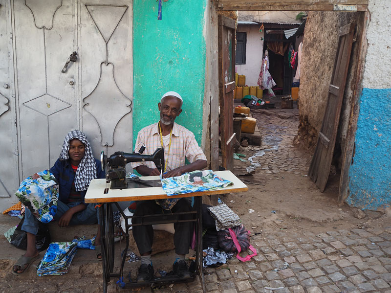 A tailor at work in Harar’s old town.