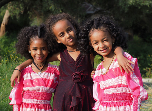 Young girls dressed for a wedding in Axum, northern Ethiopia.