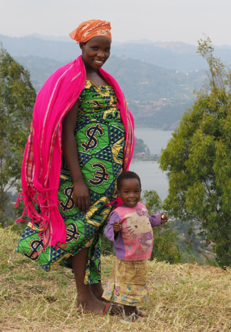 Woman and child at Lake Kivu, near Gisenyi.