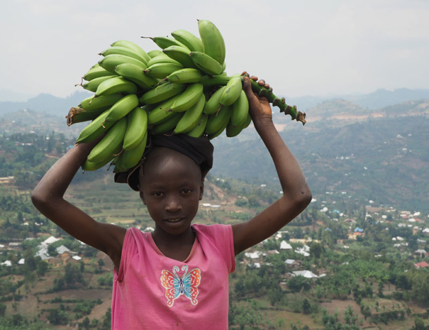Boy with bananas near Gisenyi.