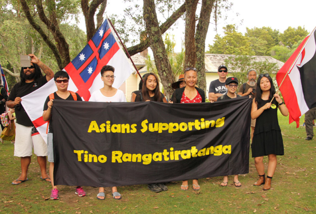 One of the more curious groups at Waitangi. Tino rangatiratanga translates as Māori sovereignty.