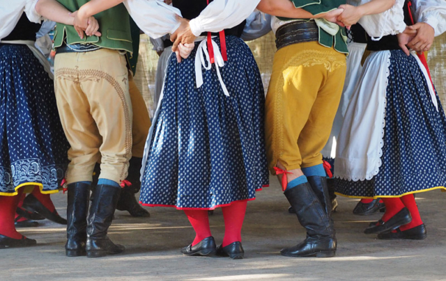 A South Bohemian cultural group performs a traditional dance