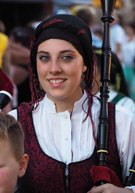A piper from Spain's Banda de Gaitas Redegaita