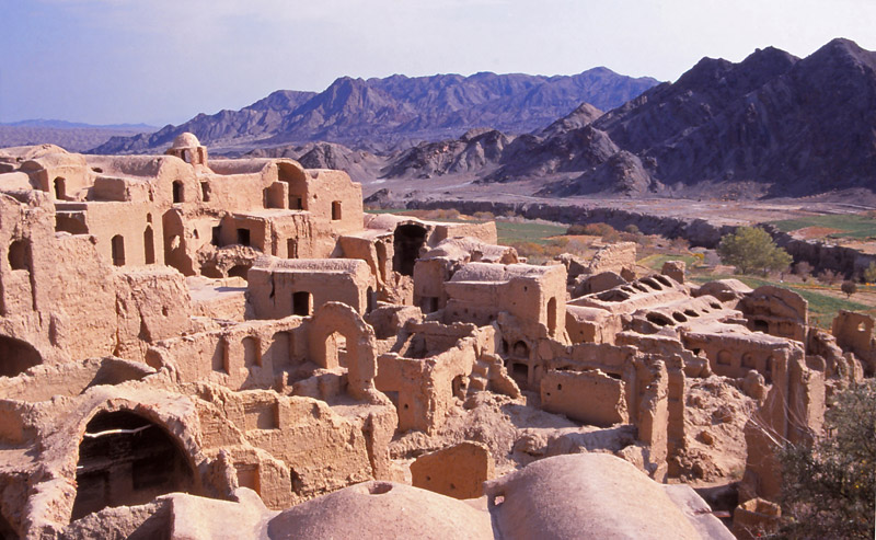 Mud-brick ruins of the 1000-year-old village of Kharanaq in central Iran