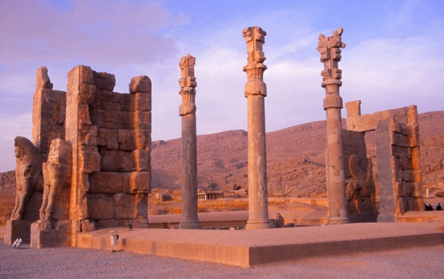 Ruins of the Gate of All Nations, built by Xerxes I around 480BC, Persepolis.