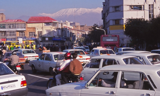 Some aspects of life in Iran are strictly controlled but traffic in Tehran is a chaotic free-for-all