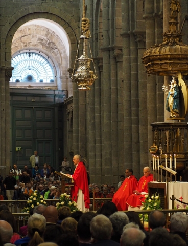 Mass in the Cathedral of Santiago de Compostella, destination of pilgrims walking the Camino de Santiago