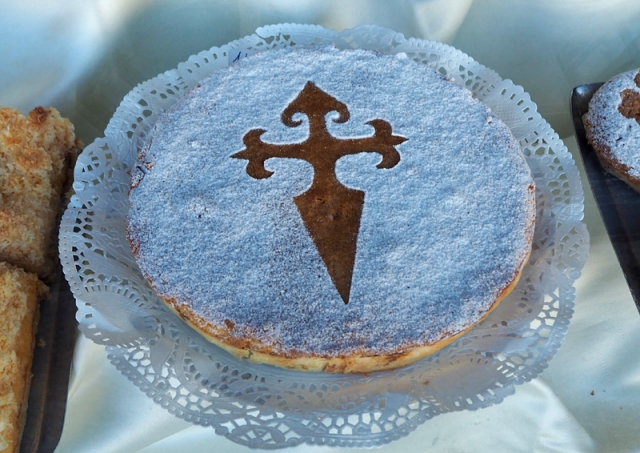 Torta de Santiago, an almond cake typical of Santiago de Compostella, Spain