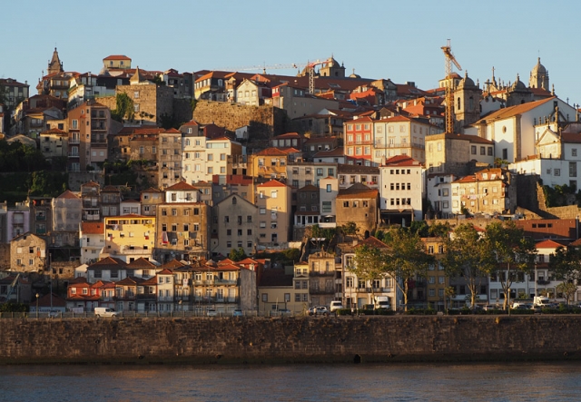 Facades climb the banks of the Rio Douro, Porto