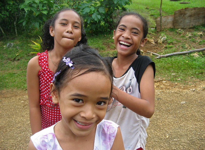 Funny girls on Pangai Island