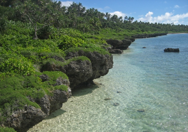Coral shore on the east coast of Lifuka Island