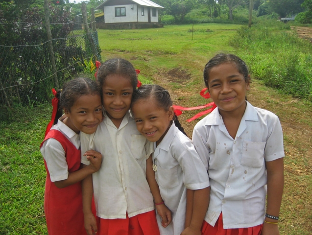 Schoolgirls in uniform on Vava’u Island