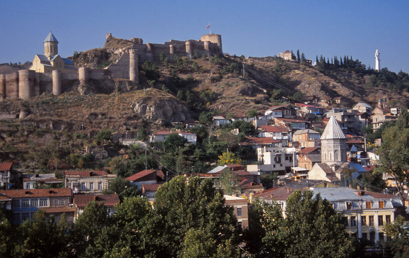 Narikala Fortress dominates the skyline of Tbilisi, Georgia’s capital