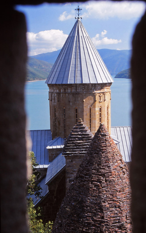 View from a tower of the 17th century church-fortress of Ananuri