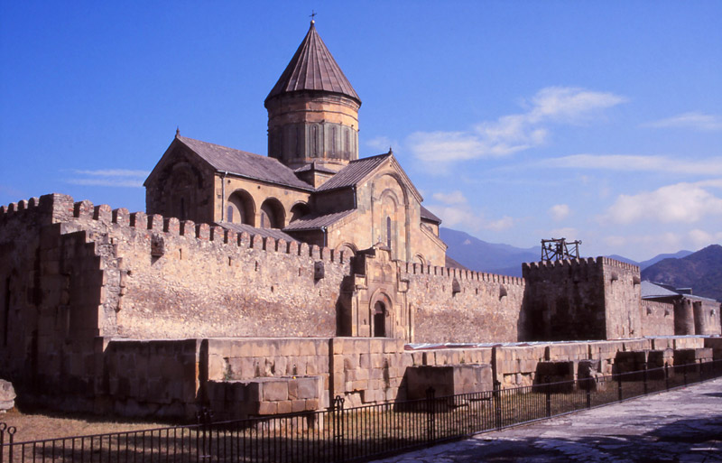 Svetitskhoveli Cathedral, built in 1010-1029 AD, is the biggest in Georgia