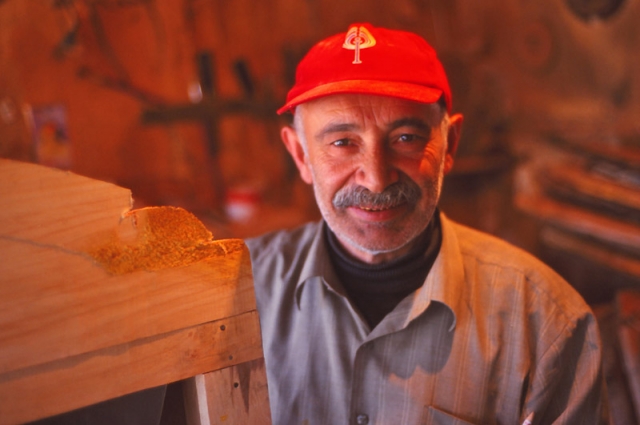 Craftsman at work in a Şeki bazaar