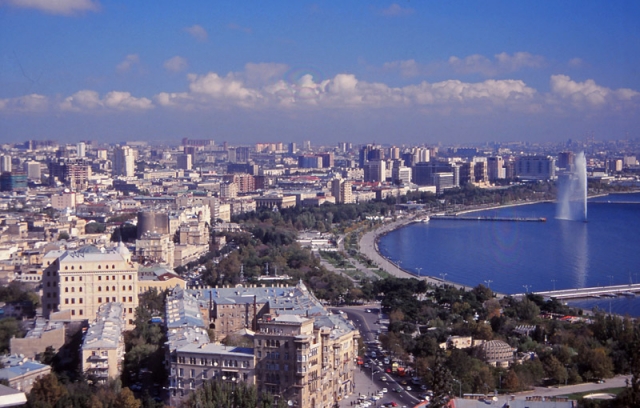 The Azerbaijani capital Baku, which oil wealth has since transformed beyond recognition