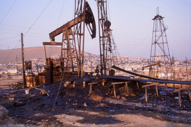Oil-scarred landscape near Baku