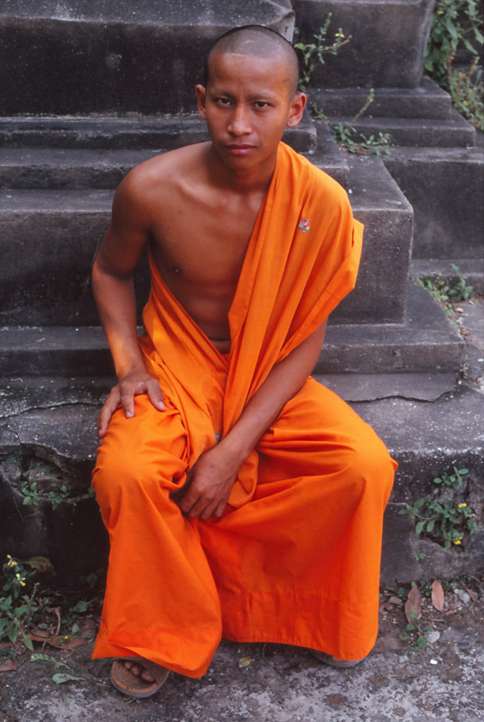 A monk at Wat Si Saket Temple, Vientiane