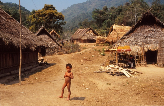 A scene in the Hmong hill tribe village of Phayong