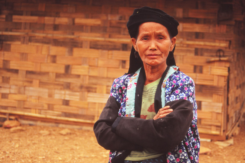 A woman of the highland-dwelling Hmong tribe