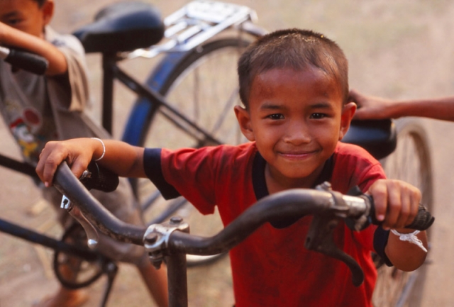 Boy and bicycle, Don Khon Island