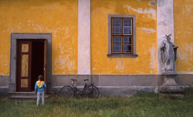 Still life with boy and bicycle, somewhere in Bohemia