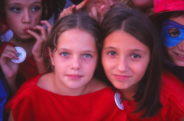 Montenegro, 1999: Children in Ulcinj at a UNHCR-organised festival after the Kosovo War