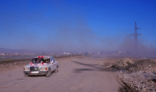 Rubbish collection came to a halt during the unrest of 1996-97; by 1999 cities like Shkodra were ringed by belts of smouldering rubbish, making an odd backdrop for a bridal car