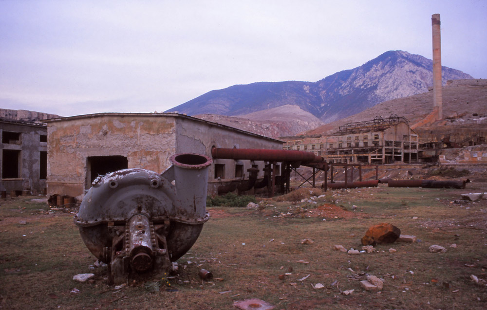 Abandoned chromium factory near Kukës