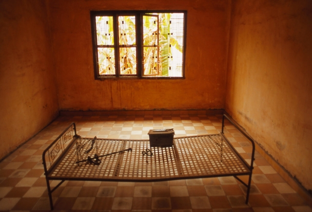 A cell at the infamous Tuol Sleng, a school converted into a detention and torture centre by the Khmer Rouge in 1975