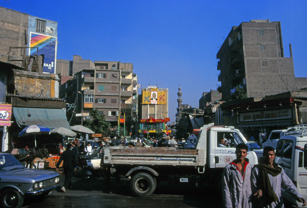 A typically busy street scene in Cairo