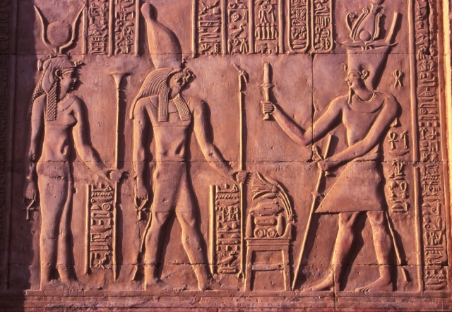 Two-thousand-year-old relief carvings at Kom Ombo Temple