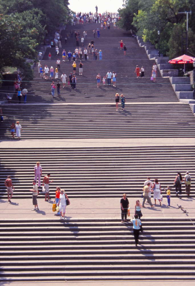 The famous Potemkin Steps link Odessa's city centre to its Black Sea port