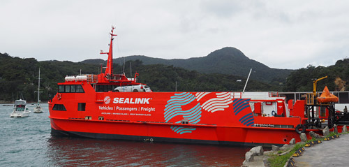 A Sealink ferry at Tryphena