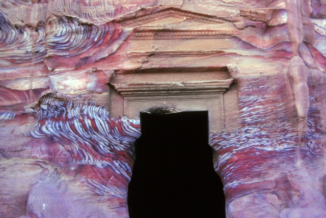 An eroded tomb in a wadi north of Petra showcases the rock’s extraordinary patterns.
