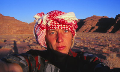 The author, lost, in Wadi Rum